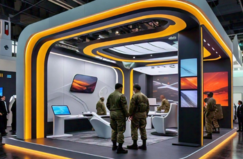 Expo booth design and turnkey exhibition services for IDEX Abu Dhabi 2025 by Expo Creators, boosting visibility in the defense and security industries.